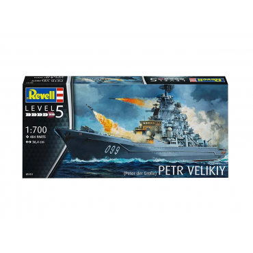 KIT PARA MONTAR REVELL CRUZADOR NUCLEAR RUSSO PETR VELIKIY 1/700 484 PEÇAS REV 05151